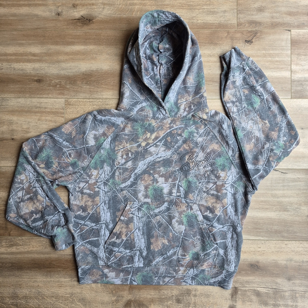 BDG Urban Outfitters Faded CAMO Hooded Pullover Sweatshirt Embroidery Logo